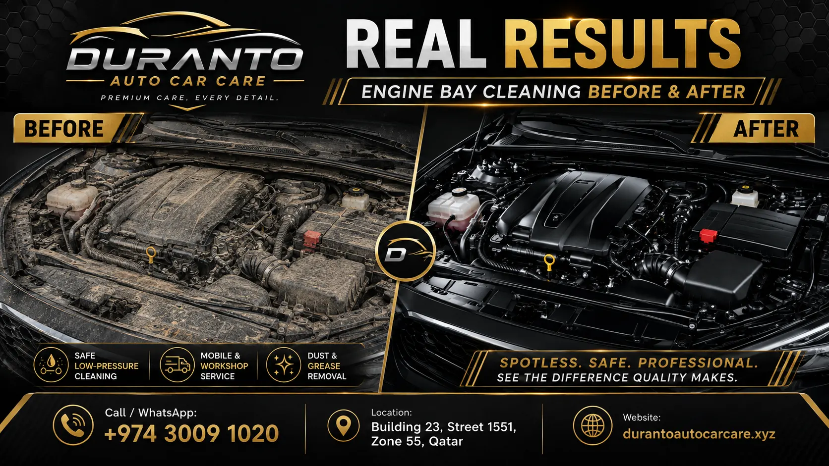 engine bay cleaning Doha